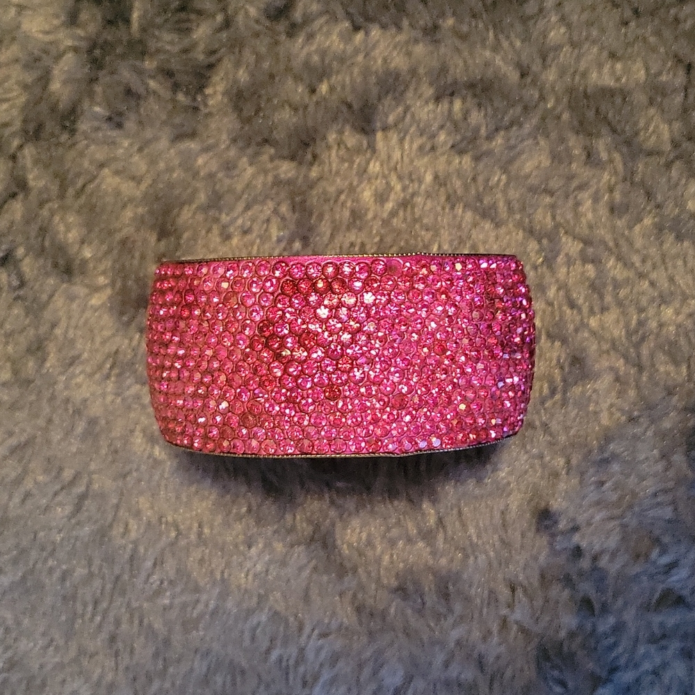 Austrian Crystal Bracelet Color 2.5" inside outside 3" Color (fuchsia)